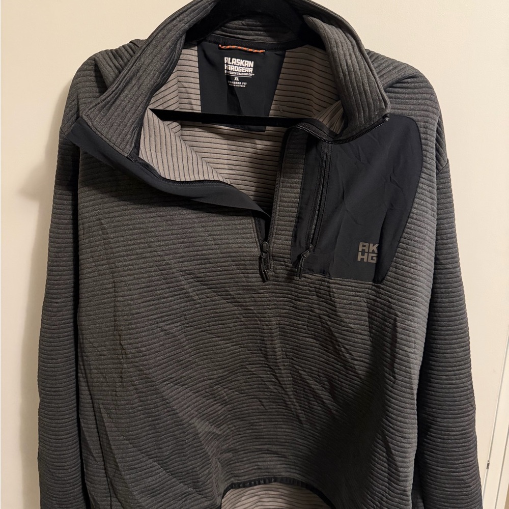 Gray Striped Quarter-Zip Pullover Duluth trading post